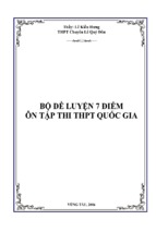 Bộ đề luyện 7 điểm ôn tập thi thpt quốc gia môn hóa học (dành cho học sinh yếu)
