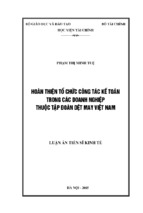 Hoàn thiện tổ chức công tác kế toán trong các doanh nghiệp thuộc tập đoàn dệt may việt nam