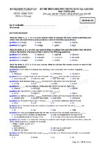 đề thi và đáp án chính thức kì thi thpt qg năm 2016 môn tiếng anh