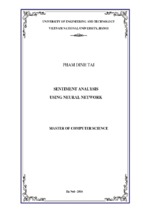 Luận văn thạc sĩ ứng dụng mạng nơron trong phân tích quan điểm cộng đồng
