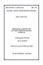 Luận án nhiễm khuẩn bệnh viện do virút hợp bào hô hấp ở trẻ em