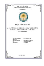 Luận văn thạc sỹ  nâng cao hiệu quả nhập khẩu xăng dầu của tổng công ty xăng dầu petrolimex.