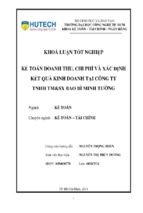 Kế toán doanh thu, chi phí và xác định kết quả kinh doanh tại công ty tnhh tm&sx bao bì minh tường