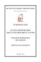 Xây dựng mô hình hệ thống một cửa liên thông điện tử cấp tỉnh luận văn th.sĩ