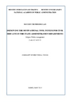 Summary of doctoral thesis  improving the motivational tool system for civil servants in the state administration departments
