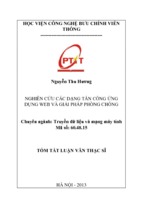 Nghiên cứu các dạng tấn công ứng dụng web và giải pháp phòng chống luận văn th.sĩ