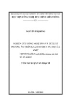 Nghiên cứu công nghệ ipv6 và đề xuất phương án triển khai cho dịch vụ hsi của vnpt luận văn th.sĩ