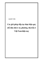 Các giải pháp tiếp tục thực hiện quy chế dân chủ ở xã, phường, thị trấn ở việt nam hiện nay