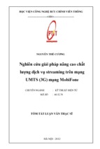 Nghiên cứu giải pháp nâng cao chất lượng dịch vụ streaming trên mạng umts (3g) mạng mobifone luận văn th.sĩ