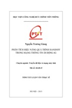 Phân tích hiệu năng quá trình handoff trong mạng thông tin di động 4g luận văn th.sĩ