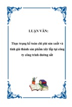 Thực trạng kế toán chi phí sản xuất và tính giá thành sản phẩm xây lắp tại công ty công trình đường sắt