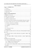 The research an investigation into the impact of extrinsic motivation on the process of learning english of students at some high schools in hue