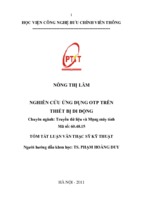 Nghiên cứu ứng dụng otp trên thiết bị di động luận văn th.sĩ