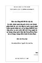 Báo cáo tổng kết đề tài cấp bộ cơ chế, chính sách khuyến khích các thành phần kinh tế, các nhà đầu tư nước ngoài phát triển nguồn nhân lực và hạ tầng kh&cn trực tiếp phục vụ sản xuất