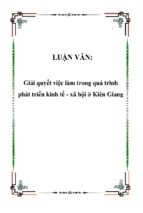 Giải quyết việc làm trong quá trình phát triển kinh tế   xã hội ở kiên giang