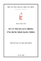 Xử lý thuần java trong ứng dụng nhận dạng video luận văn th.sĩ