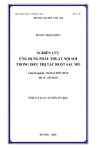 Luận án nghiên cứu ứng dụng phẫu thuật nội soi trong điều trị tắc ruột sau mổ