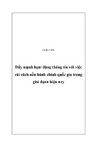 đẩy mạnh họat động thông tin với việc cải cách nền hành chính quốc gia trong giai đọan hiện nay