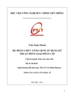 Dự đoán chức năng gene sử dụng kỹ thuật phân loại phân cấp luận văn th.sĩ
