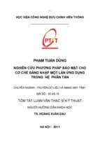 Nghiên cứu phương pháp bảo mật cho cơ chế đăng nhập một lần ứng dụng trong hệ phân tán luận văn th.sĩ