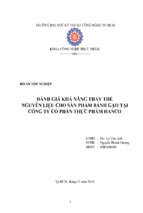 đánh giá khả năng thay thế nguyên liệu cho sản phẩm bánh gạo tại công ty cổ phần thực phẩm hanco