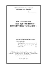 Skkn tích hợp tính thời sự trong đọc hiểu văn bản lớp 11