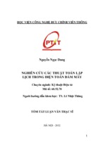 Nghiên cứu các thuật toán lập lịch trong điện toán đám mây luận văn th.sĩ
