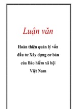 Hoàn thiện quản lý vốn đầu tư xây dựng cơ bản của bảo hiểm xã hội việt nam