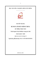 Dự đoán lỗi phần mềm sử dụng kỹ thuật học máy luận văn th.sĩ