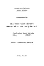 Luận văn phát triển nguồn nhân lực huyện đảo lý sơn, tỉnh quảng ngãi