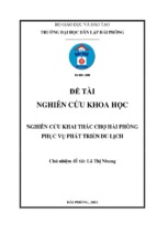 Khóa luận nghiên cứu khai thác chợ hải phòng phục vụ phát triển du lịch