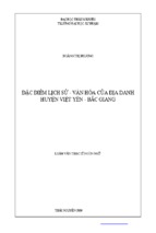 đặc điểm lịch sử   văn hóa của địa danh huyện việt yên   bắc giang