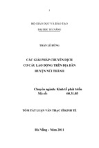 Luận văn các giải pháp chuyển dịch cơ cấu lao động trên địa bàn huyện núi thành