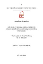 Giải pháp an ninh bảo mật mạng truyền số liệu chuyên dùng và ứng dụng cho vùng tây nguyên luận văn th.sĩ