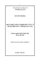 Luận văn phát triển nông nghiệp bền vững ở huyện điện bàn   tỉnh quảng nam