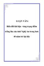 Biến đổi khí hậu vùng trọng điểm trồng lúa của tỉnh nghệ an trong hơn 40 năm trở lại đây