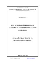 Hiệu quả sản xuất kinh doanh của công ty trách nhiệm hữu hạn mtv dược sài gòn (sapharco)