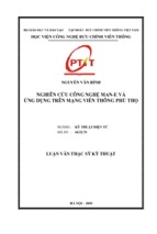 Nghiên cứu công nghệ man e và ứng dụng trên mạng viễn thông phú thọ luận văn th.sĩ