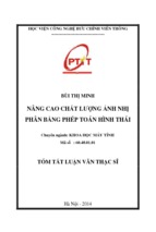 Nâng cao chất lượng ảnh nhị phân bằng phép toán hình thái luận văn th.sĩ