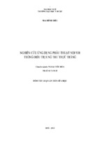 Luận án nghiên cứu ứng dụng phẫu thuật nội soi trong điều trị ung thư trực tràng [tt]