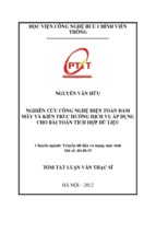 Nghiên cứu công nghệ điện toán đám mây và kiến trúc hướng dịch vụ áp dụng cho bài toán tích hợp dữ liệu luận văn th.sĩ