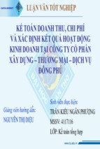 Kế toán doanh thu, chi phí và xác định kết quả hoạt động kinh doanh tại công ty cổ phần xây dựng đông phú