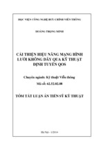 Cải thiện hiệu năng mạng hình lưới không dây qua kỹ thuật định tuyến qos luận văn th.sĩ