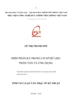 Phép phân rã trong cơ sở dữ liệu phân tán và ứng dụng luận văn th.sĩ
