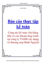 Công tác kế toán vốn bằng tiền và các khoản ứng trước tại công ty tnhh xây dựng đình nguyễn