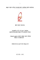 Nghiên cứu về quy trình kiểm tra bảo mật ứng dụng web luận văn th.sĩ