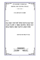 Skkn dạy học thơ trữ tình trung đại việt nam ở lớp 11 theo hướng tích cực hoạt động học tập của học sinh