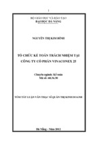 Tổ chức kế toán trách nhiệm tại công ty cổ phần vinaconex 25 luận văn th.sĩ