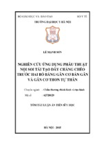 Luận án nghiên cứu ứng dụng phẫu thuật nội soi tái tạo dây chằng chéo trƣớc hai bó bằng gân cơ bán gân và gân cơ thon tự thân