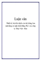 Thiết kế, bộ điều khiển cho hệ thống làm mát động cơ một chiều bằng plc của công ty thép việt   hàn